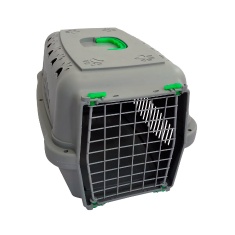 Caixa de Transporte DuraPets Verde com Porta de Aço para Cães e Gatos