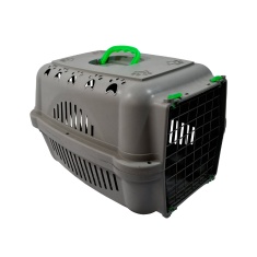 Caixa de Transporte DuraPets Verde com Porta de Aço para Cães e Gatos