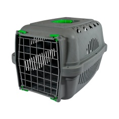 Caixa de Transporte DuraPets Verde com Porta de Aço para Cães e Gatos