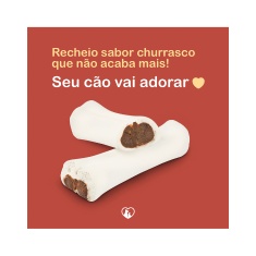 Osso Recheado Churraspet para cães Sabor Churrasco