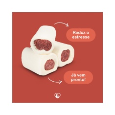 Osso Rodelinha Recheada Churraspet para Cães Sabor Carne