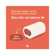 Osso Rodelinha Recheada Churraspet para Cães Sabor Carne