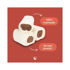 Osso Rodelinha Recheada Churraspet para Cães Sabor Defumado