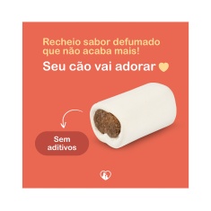 Osso Rodelinha Recheada Churraspet para Cães Sabor Defumado