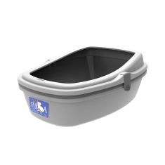 Bandeja Sanitária Plast Pet Furba Cinza para Gatos Tamanho G