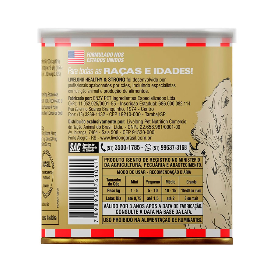 Ração Úmida Livelong Frango com Batata-Doce para Cães 300g