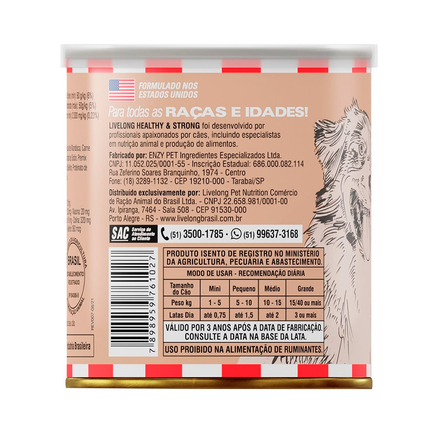 Ração Úmida Livelong Javali com Batata-Doce para Cães 300 g