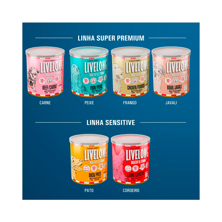 Ração Úmida Livelong Javali com Batata-Doce para Cães 300 g