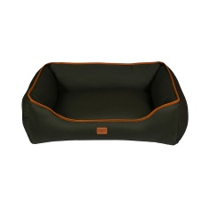 Cama Urban Puppy Retangular Confort Sarja Lisa Musgo para Cães e Gatos