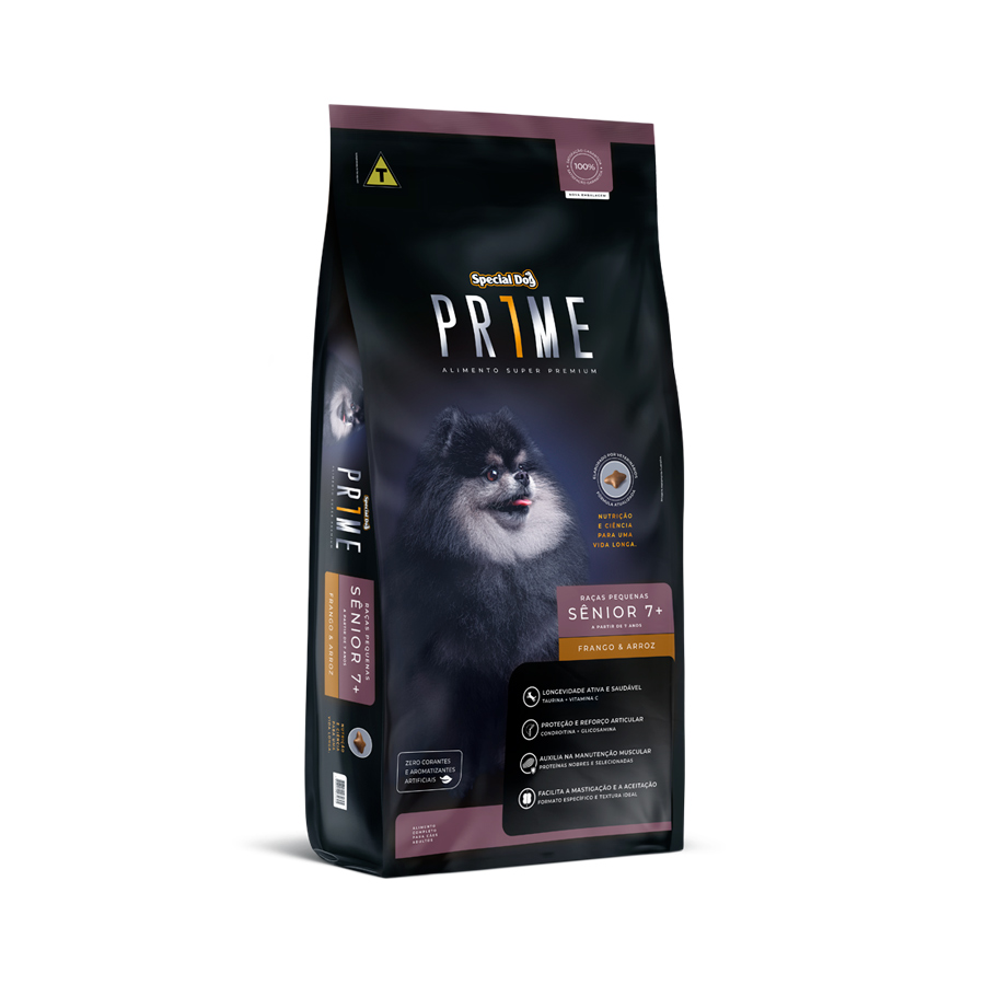 Ração Special Dog Prime Sênior 7+ para Cães de Porte Pequeno Sabor Frango e Arroz