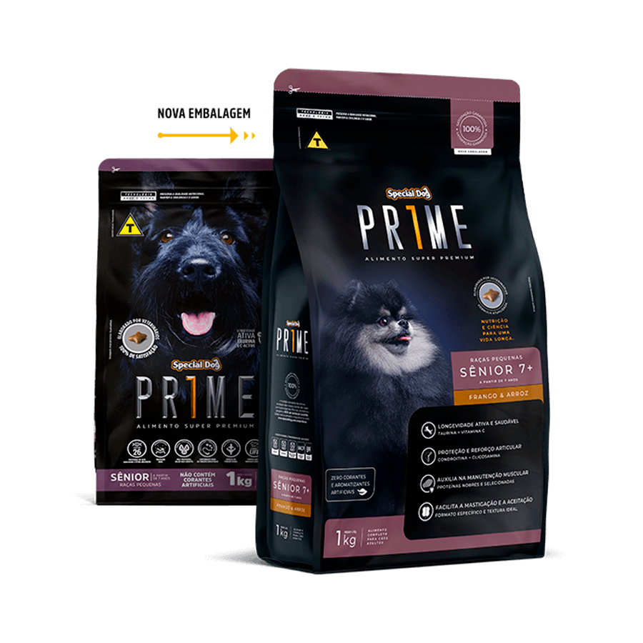 Ração Special Dog Prime Sênior 7+ para Cães de Porte Pequeno Sabor Frango e Arroz