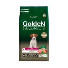 Ração Golden Seleção Natural Mini Bits para Cães Filhotes de Porte Pequeno Sabor Frango e Arroz