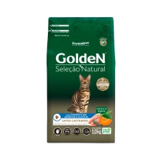 Ração Golden Seleção Natural para Gatos Adultos Castrados Sabor Frango com Abóbora e Alecrim