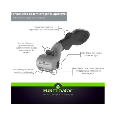 Rasqueadeira Furminatos Adjustable deMatter para Cães e Gatos