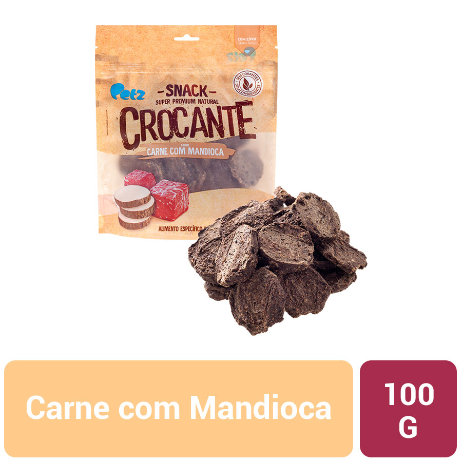 Snack Petz Crocante Carne com Mandioca para Cães Adultos - 100g