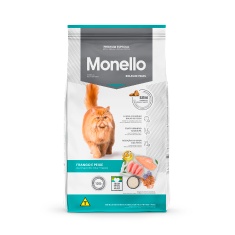 Ração Monello Bolas de Pelos para Gatos Adultos Sabor Frango e Peixe