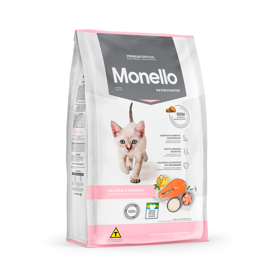 Ração Monello para Gatos Filhotes Sabor Salmão e Frango