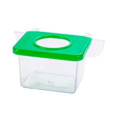 Comedouro Jel Plast Pet Piu 1 Furo com Gancho Cristal Verde para Pássaros - 30ml
