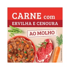 Ração Úmida Kelcat Sachê para Gatos Sabor Carne com Ervilha e Cenoura 85g