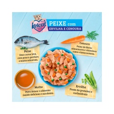 Ração Úmida Kelcat Sachê para Gatos Sabor Peixe com Ervilha e Cenoura 85g