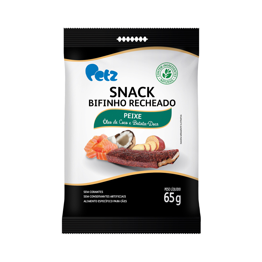 Snack Petz Bifinho Recheado para Cães Adultos Sabor Peixe, Óleo de Coco e Batata Doce - 65g é ruim? Snack Petz Bifinho Recheado para Cães Adultos Sabor Peixe, Óleo de Coco e Batata Doce - 65g é boa?