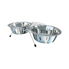 Comedouro American Pets Duplo com Base para Cães - Cores Sortidas