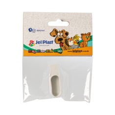 Porta Vitamina Jel Plast Pet Piu Unha Branco para Pássaros