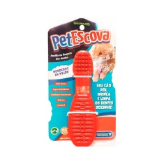 Brinquedo Mordedor Escova Vermelha Pet Games para Cães