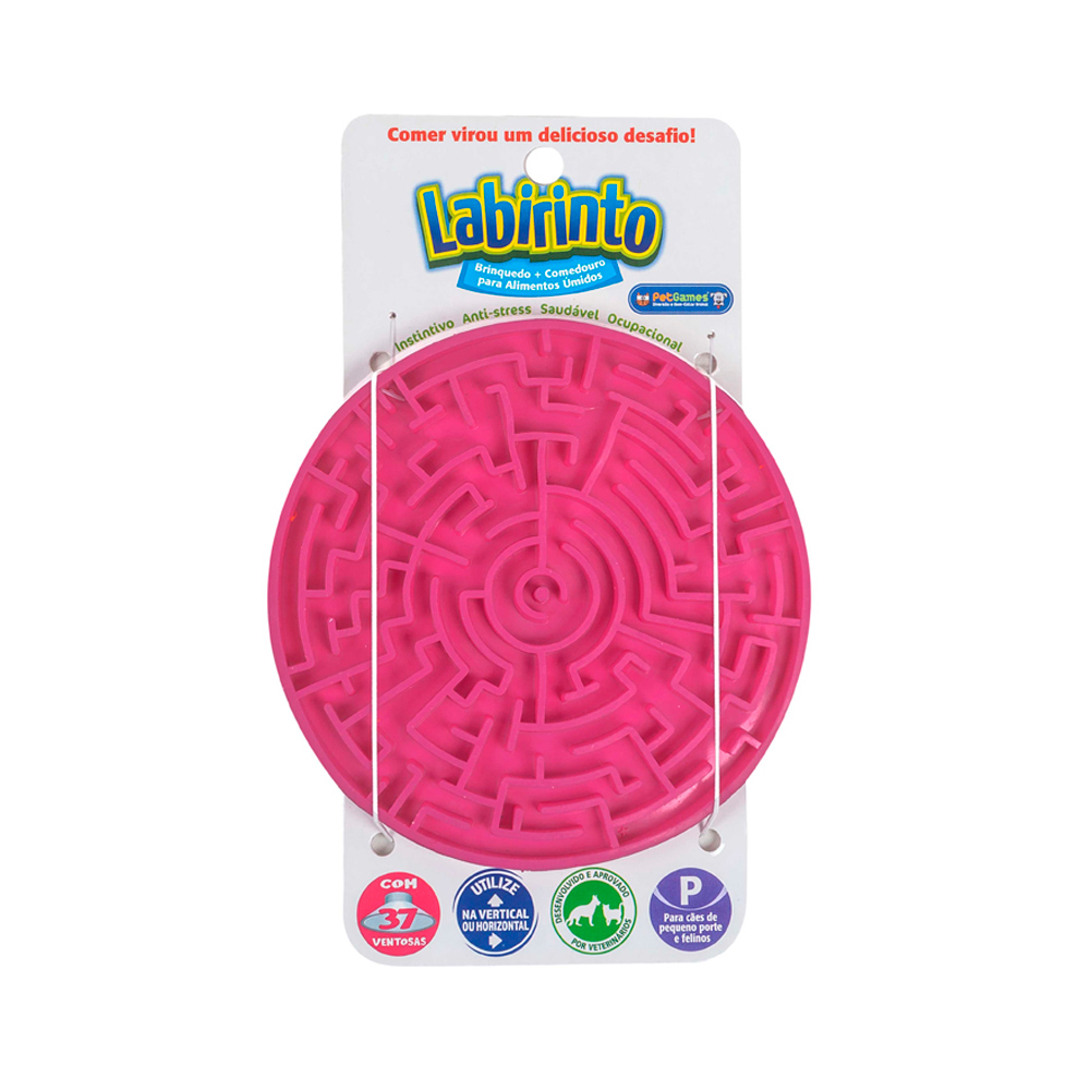 Brinquedo e Comedouro Pet Games Labirinto Pink para Cães e Gatos