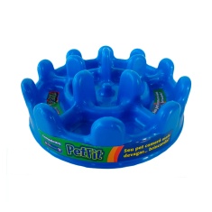 Comedouro Lento e Funcional Pet Games PetFit Azul para Cães e Gatos
