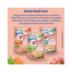 Ração Úmida Kelcat Real Food para Gatos Castrados Sabor Frango com Vegetais 85g