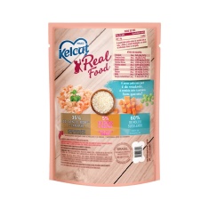 Ração Úmida Kelcat Real Food para Gatos com Paladares Exigentes Sabor Peixe Branco com Camarão 85g