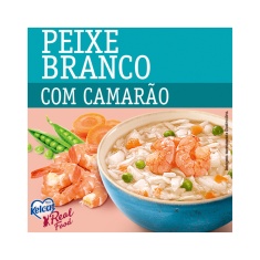 Ração Úmida Kelcat Real Food para Gatos com Paladares Exigentes Sabor Peixe Branco com Camarão 85g