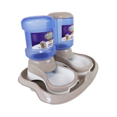 Kit Comedouro e Bebedouro Truqys Pet Automático com Bandeja Nude