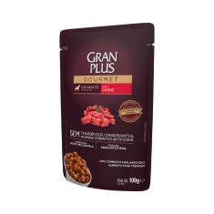 Ração Úmida GranPlus Gourmet Sachê para Cães Adultos Sabor Carne - 100g