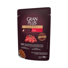 Ração Úmida GranPlus Gourmet Sachê para Gatos Adultos Sabor Carne - 85g