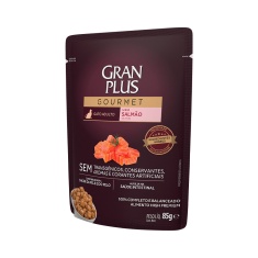 Ração Úmida GranPlus Gourmet Sachê para Gatos Adultos Sabor Salmão - 85g