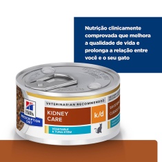 Ração Úmida Hills Kidney Care k/d Sabor Atum e Vegetais para Gatos Adultos