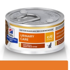 Ração Úmida Hill's Prescription Diet c/d Multicare Cuidado Urinário Lata para Gatos Adultos Sabor Frango & Vegetais 82g