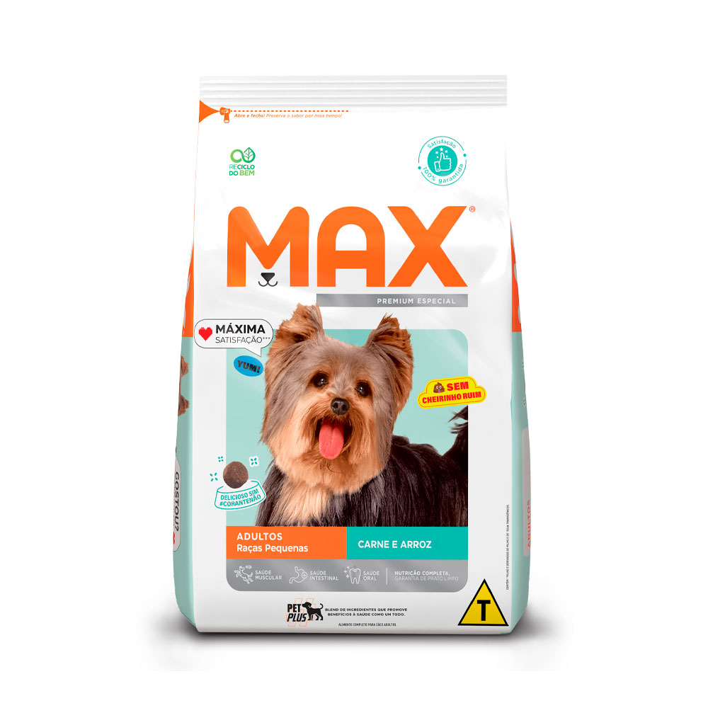 Ração Max para Cães Adultos de Porte Pequeno Sabor Carne e Arroz