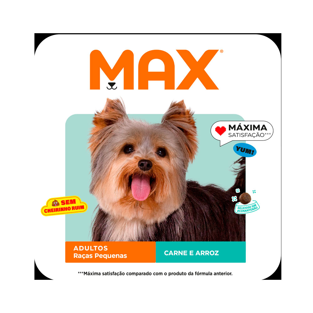 Ração Max para Cães Adultos de Porte Pequeno Sabor Carne e Arroz