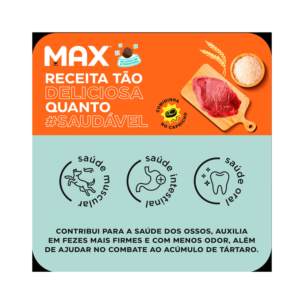 Ração Max para Cães Adultos de Porte Pequeno Sabor Carne e Arroz