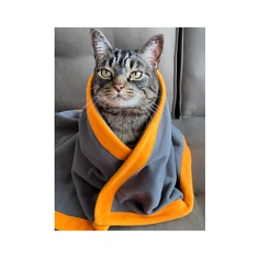 Manta Cansei de Ser Gato Cinza e Laranja