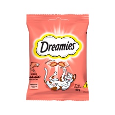 Petisco Dreamies Sabor Salmão Irresistível para Gatos Adultos