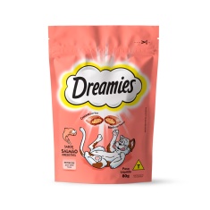 Petisco Dreamies Sabor Salmão Irresistível para Gatos Adultos