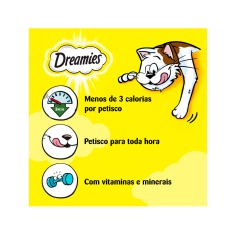 Petisco Dreamies Sabor Salmão Irresistível para Gatos Adultos