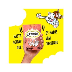 Petisco Dreamies Sabor Salmão Irresistível para Gatos Adultos