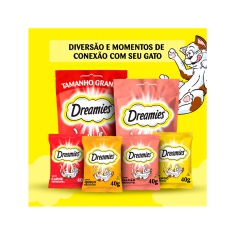 Petisco Dreamies Sabor Salmão Irresistível para Gatos Adultos