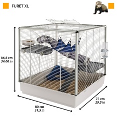 Gaiola Ferplast para Ferret/Furão e Chinchilas Furet XL Branca