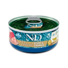 Ração Úmida N&D Natural para Gatos Sabor Atum e Frango 70 g